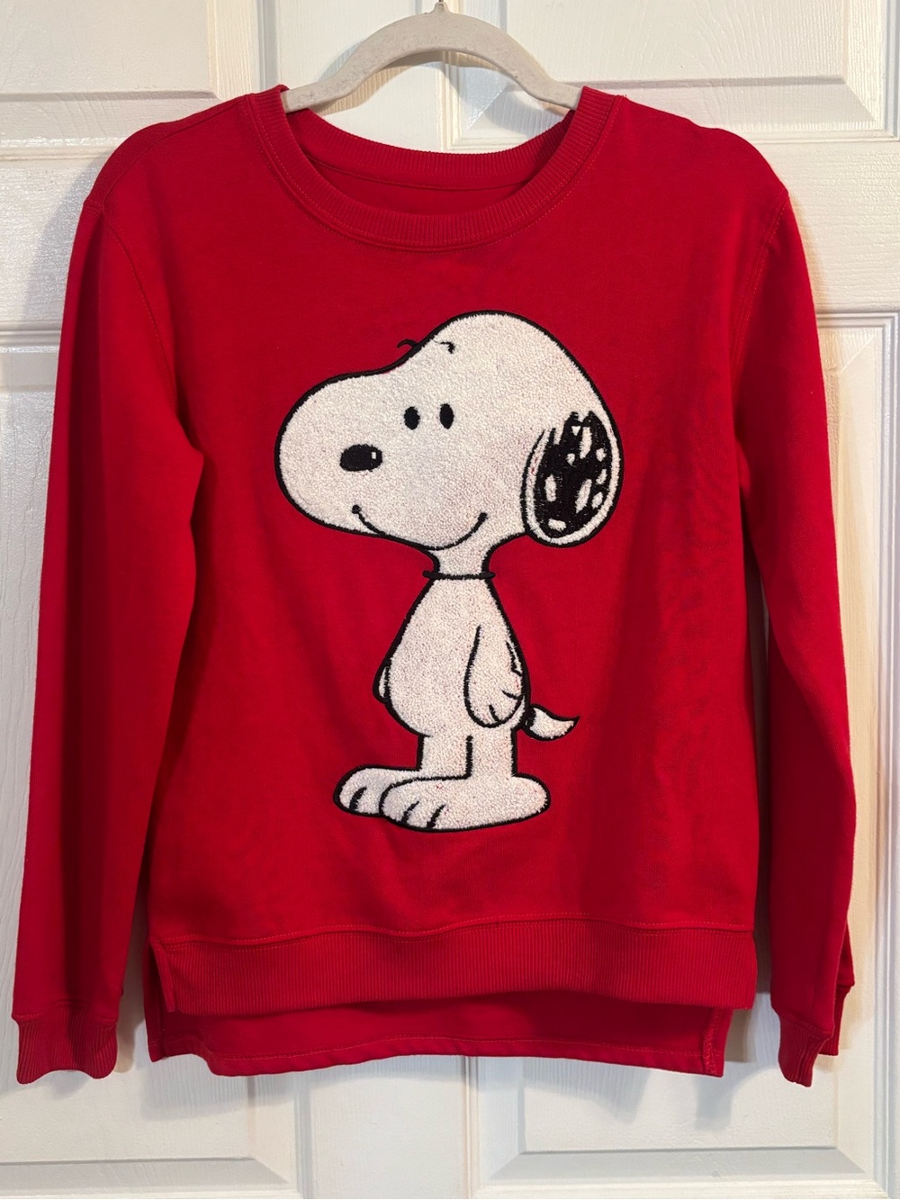Peanuts Snoopy Crew Neck Sewn in Patch Graphic